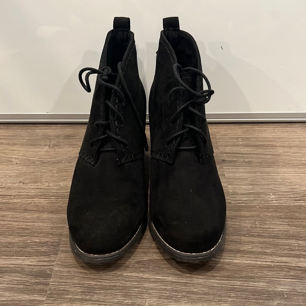 Black Wedge Booties